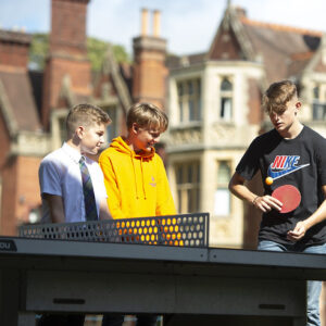 children playing table tennis